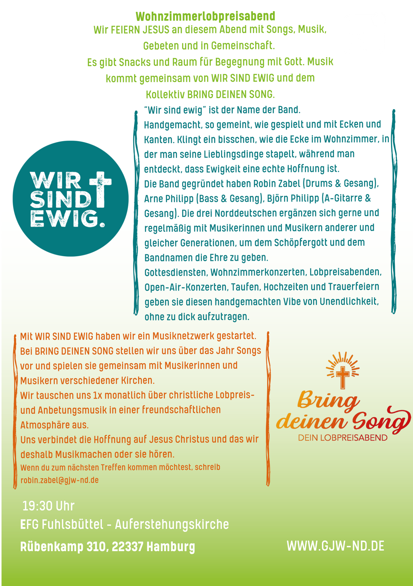 Wohnzimmerlobpreisabend Flyer Rückseite